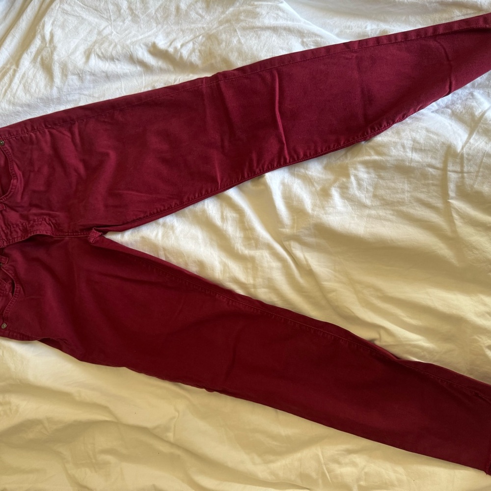 7 For All Mankind Women's Cropped Pants in Deep Red